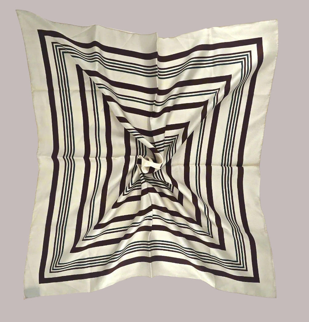 silk scarf, squares pattern scarf,100% mulberry scarf,soft scarf,100%pure scarf, womans scarf,simple design scarf, beige and brown squares scarf,neck scarf,silk bandana,hair scarf 
